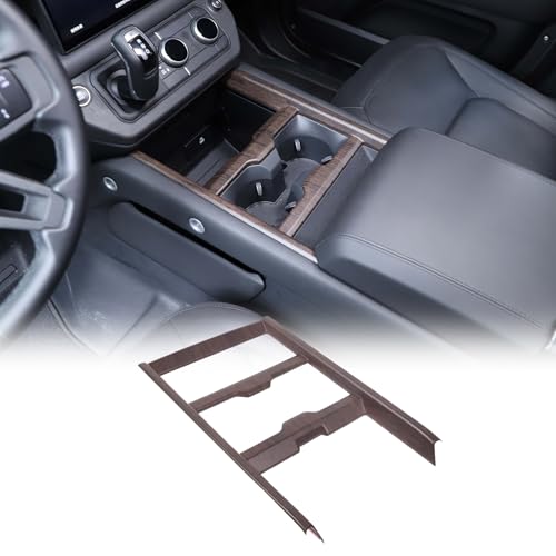 Gear Shift Cup Holder Panel Frame Trim Compatible with 2025-2026 Land Rover Defender 90/110/130 Accesories, ABS Center Console Decor Cover (Oak Grain) - color: Oak Grain