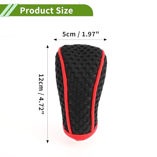 Universal Gear Shift Knob Cover Stick Shifting Handle Protector Manual Fabric 1Pc Anti-Slip Black - color: Black Red