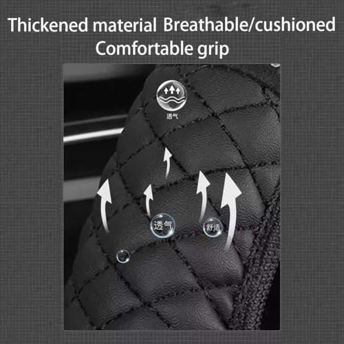 Microfiber Leather Steering Wheel Cover with Anti-Slip Lining Universal Car Accessory for Steering Wheel with a Diameter of 14.5-15 inch (Black) - color: Black