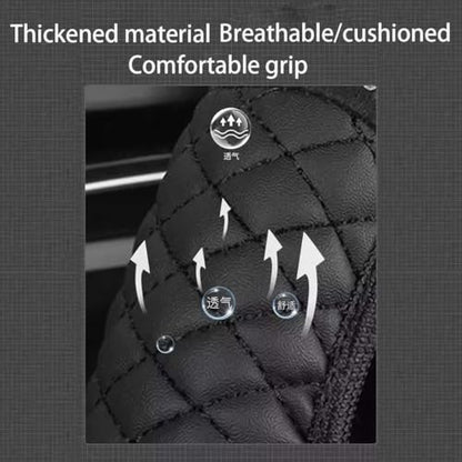 Microfiber Leather Steering Wheel Cover with Anti-Slip Lining Universal Car Accessory for Steering Wheel with a Diameter of 14.5-15 inch (Black) - color: Black