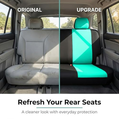 FH Group FB050012 Flat Cloth Seat Covers (Mint) Rear Set – Universal Fit for Cars Trucks & SUVs - color: Mint