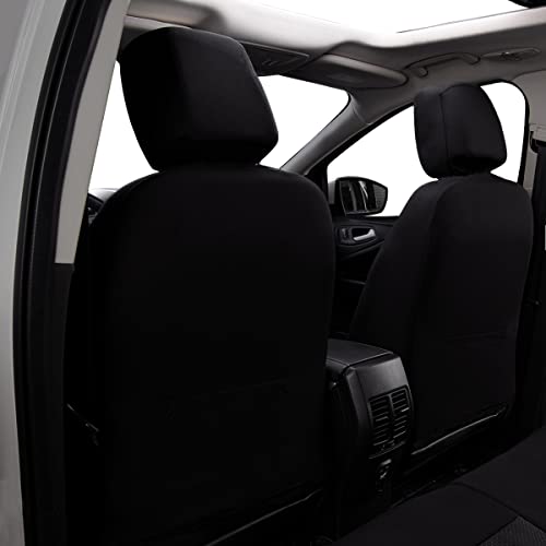 Flying Banner Car Seat Covers Full Set Universal fit Most Car,Truck,SUV and Van Comfortable Airbag Compatible Jacquard & Polyester (Full Set - Low Back, Black Gray Thread) - color: Black Gray Thread