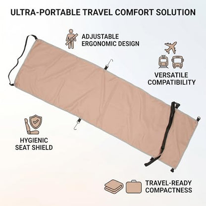 Ergonomic Airplane Hammock Seat Cover with Footrest for Comfortable Travel Portable Outdoor Use Khaki