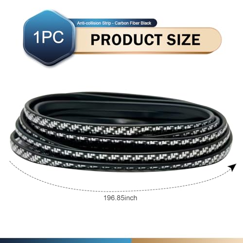 Car Door Edge Decor Guards, 16.4ft Black Carbon Fiber Car Door Trim Strip, Auto Doors Anti-Collision Decorative Sticker, Universal for Most Cars