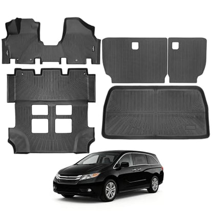 Floor Mats for Honda Odyssey 2011-2017, Trunk Mat and Backrest Mat All Weather TPE Protector for Honda Odyssey Accessories - size: 12)Odyssey|2011-2017