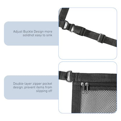 Car Ceiling Cargo Net, 20.87" x 31.49" Snap-on Roof Cargo & Trunk Organizer, Zip Seal Car Roof Storage Net for Road Trips, Universal for Most Cars, SUVs, Trucks (Black)