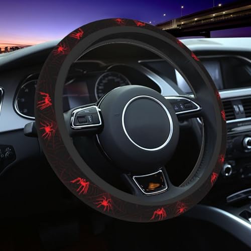 Halloween Steering Wheel Cover Elastic Non-Slip Car Steering Wheel Covers with Seat Belt Shoulder Pad for Women Men - color: Halloween