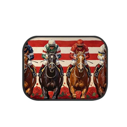 American Flag Horse Car Floor Mat Full Set 4 Piece Mats Rubber Backing Anti-Slip Universal Fit SUV Truck Vehicles All Weather Protection - color: American Flag Horse