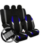 FH Group Supreme Modernistic Full Set Car Seat Covers (Blue) Gift - Universal Fir for Cars, Trucks & SUVs - color: Blue, style: Full Set+Steering Wheel Cover