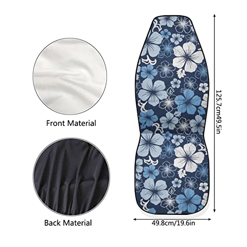 Dreaweet Hawaiian Hawaii Aloha Print with White Hibiscus Flower Car Seat Covers Front Seat Protector Cover Mat Full Set of 2pc Universal Bucket Seat Cover for Car SUV Automotive - color: Flower-7