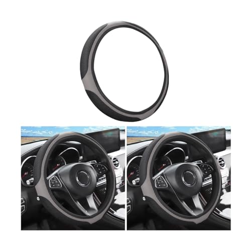 LoyaForba Car Steering Wheel Cover, Universal 14.5-15 Inch, Soft Anti-Slip Neoprene Protector for Steering Wheel, Breathable Odorless and Elastic Stretch, Car Accessory for SUV, Van, Truck (Gray) - color: Gray
