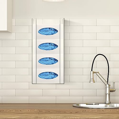 Weysat Wall Mounted Acrylic Glove Box Holder Double Dispenser Floating Glove Box Organizer Storage Rack for 4 Boxes for Kitchen Cleaning Closet Lab Exam Office (21.1 h x 10.2 W x 3.5 D) - size: 21.1" H x 10.2" W x 3.5" D