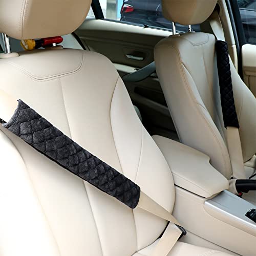 Tatuo 4 Pack Seat Belt Cover Extra Long Seat Belt Pads for Car Soft Comfort Shoulder Strap Covers Harness Pads Helps Protect Your Neck and Shoulder(15.8 Inch,Black)