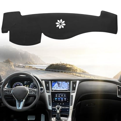 Leather Dashboard Dash Cover Mat Carpet PU Compatible with 2008-2013 Infiniti G25/G35/G37;2014-2015 Infiniti Q40/Q60. - style: 07-13 NFINITI G37