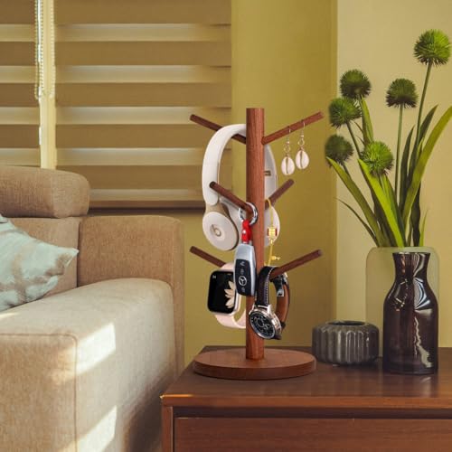 MyLifeUNIT Mug Holder Tree, Coffee Cup Holder with 6 Hooks (Reddish Brown) - color: Reddish Brown