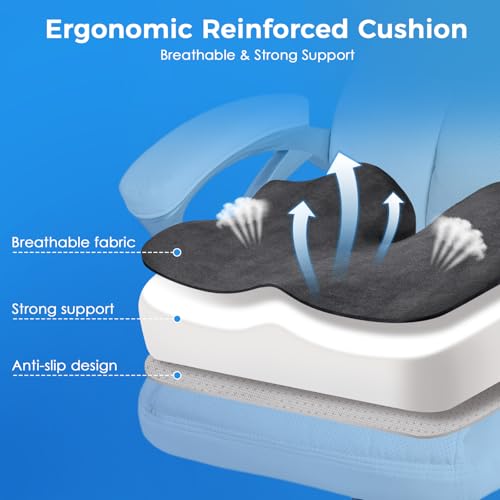 Seat Cushion for Office, Car & Wheelchair - Premium Memory Foam with Ergonomic U-Shape Design - Enhanced Comfort for Tailbone, Hip & Sciatica Support, Non-Slip Base & Machine Washable Cover
