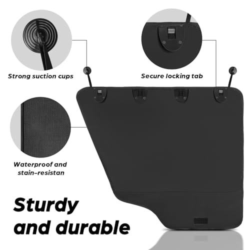 fidozen Dog Car Door Protector - 2 Pack Durable & Universal Fit Anti-Scratch Waterproof Vehicle Door Covers, Guards Your Car from Dog Scratching, Essential Accessories for SUV Interiors，Black