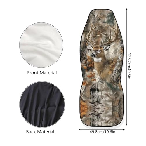 Deer Seat Cover for Cars Washable Hunting Forest Car Seat Covers Front Seats Full Protection Auto Interior Covers Easy Installation Compatible with Most Cars,SUV,Sedan - color: Deer Hunting Forest