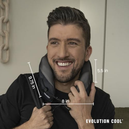 Evolution Cool Travel Neck Pillow by Cabeau - Cooling Airflow Vents, Memory Foam Neck Support, and Adjustable Clasp - Comfort On-The-Go with Carrying Case - Airplane, Train, Car, and Gaming (Blue) - color: Blue