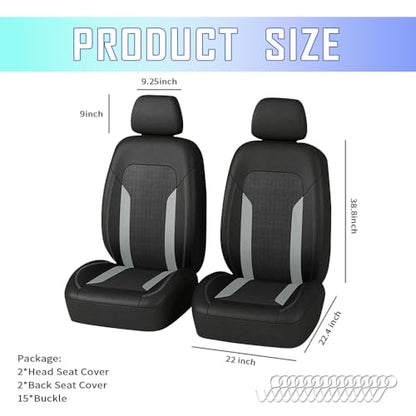 4PCS Cooling Car Seat Covers,Breathable Front Seat Covers with Mesh Construction and Foam Padding,Car Seat Protector to Reduce Back Sweating,Universal Car Interior for Car SUV (Gray) - color: Gray