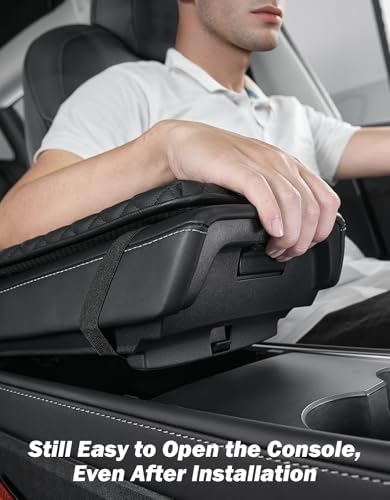 JOYTUTUS Universal Center Console Cover, Leather Arm Rest Covers Armrest Cover for Car, Middle Console Cover Lid, Car Arm Rest Cushion Pad for Most Vehicle, SUV, Car, Sedan, Car Black Accessories
