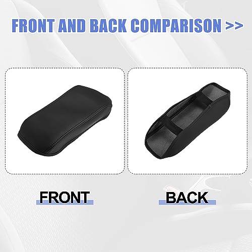 X AUTOHAUX Faux Leather Car Armrest Protector Cover Pad Replacement for Toyota Corolla 2014-2019 Black