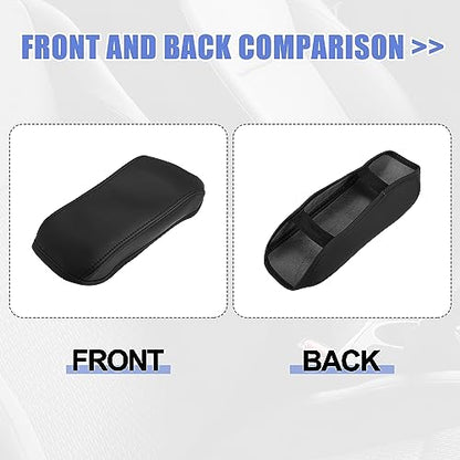 X AUTOHAUX Faux Leather Car Armrest Protector Cover Pad Replacement for Toyota Corolla 2014-2019 Black