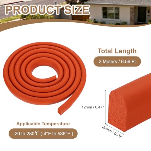 uxcell 6.56 ft Foam Backer Rod, 0.47" x 0.79" D-Shaped Solid Joint Filler, Foam Seal Strip for Caulk Saver, Rope Caulk Cement Crack Filler, Red