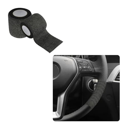 2PCS Steering Wheel Wrap Sweat-Absorbing Anti-Slip,14.76Ft Self-Adhesive Steering Wheel Tape for Improved Grip and Driving Comfort,Universal Car Wheels Cover Car Accessories