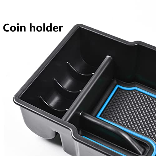 EDBETOS Center Console Organizer Tray Compatible with Jeep Renegade Accessories 2015-2019 2020 2021 2022 2023 Armrest Glove Box Secondary Storage (Blue Line) - color: Blue Line