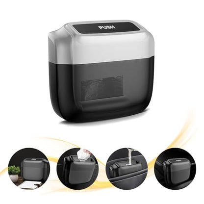 Car Trash Can, Push to Open Hanging Garbage Bin with 30 Trash Bags, Waterproof Leak-proof Large Capacity Storage Can, Portable Supplies Box for Car Sedan Truck SUV (Silver) - color: Silver
