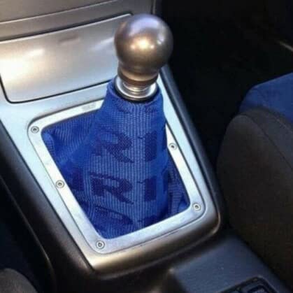 JDM Style Car Shifter Boot Racing Shift Knob Cover Collars Hyper Fabric for Universal Car with Red Stitching - color: Blue