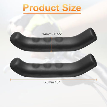 HARFINGTON 1 Pair Bike Brake Lever Cover Silicone Brake Lever Grip Protector Anti-Slip Brake Handle Protection Covers Sleeve for Mountain Road Bike Cycling, Black - color: Black