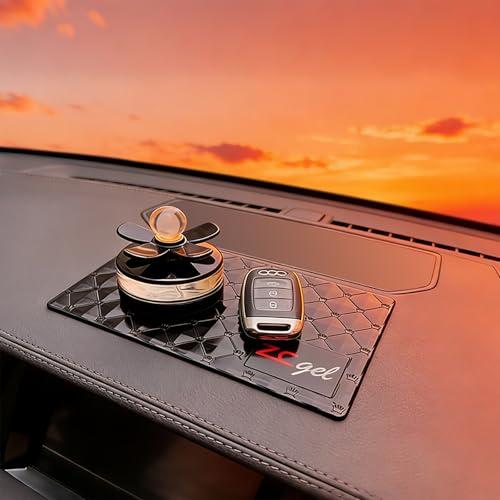 Sticky Dash Pad (4 Pack), Removable and Traceless Car Dashboard Mat with Heat Resistant, Sticky Non-Slip Dashboard Gel Pad for Cell Phone, Sunglasses, Keys, Coins and More (Size: 5.9" x 3.5")