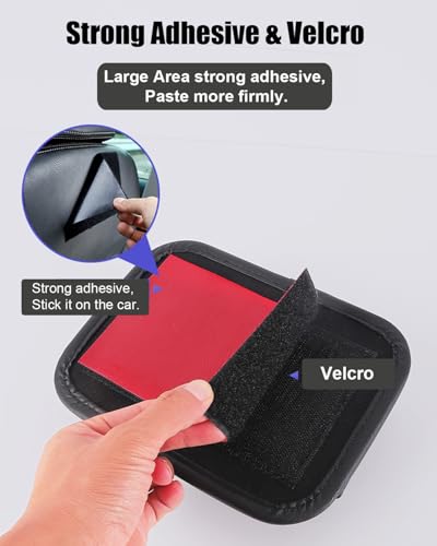 Reusable Adhesive Small Car Seat Side Pocket Organizer, No Residue Removable PU Leather Car Storage bag, Universal Vehicle Door & Console Pouch for Phone Keys Wallet etc, Black