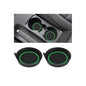 2PCS Car Cup Holder Coaster, Silicone Non-Slip Vehicle Cup Recessed Mats, Waterproof ＆ Sift-Proof Automotive Interior Insulation Drink Insert Pads, Universal Fit (Green/Black) - color: Green/Black