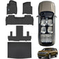 Floor Mats for 2021-2024 2025 Chevrolet Suburban 7 Seats (2nd Row Bucket Seats)（not fit 8 Seats）/ GMC Yukon XL(Only XL) & Trunk mat TPE Floor Liners & Cargo Liner for Chevy - size: 2021-25|For Chevrolet Suburban 7Seats|Full Set