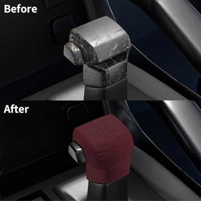 Compatible with Toyota Tundra/Sequoia 2022-2026 with Tacoma 2024 2025 2026,Gear Shift Knob Cover,Protection Cover,Shifter Gear Hand Brake Trim Cover(Mecha Pattern Design) (Red)