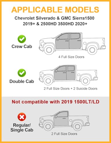 Tuyoung Under Seat Storage Boxes - Compatible with 2019-2026 Chevy Chevrolet Silverado 1500/GMC Sierra 1500, 2020-2026 Silverado/Sierra 2500HD/3500HD | Double & Crew Cab Rear Underseat Organizer Box - size: 2019-2026 Chevy Silverado/GMC Sierra 1500