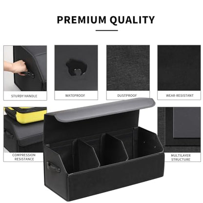 AUTOARK Leather Car Trunk Organizer,Durable Collapsible Adjustable Compartments Cargo Storage,Extra Large Capacity,AK-151 - size: L 29.5" x W 12.2" x H 11.5"