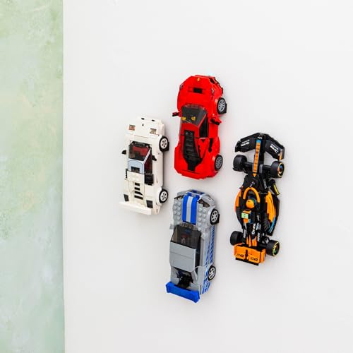 Wall Mount Hook for Speed Champions Cars - Easy to Install Wall Mount Display Hooks for Brick Cars (4 Pack) - size: 4 Pack