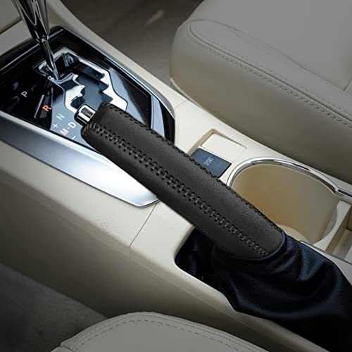 Compatible with Genuine Leather Hand-Stitched Handbrake Cover Interior Accessories Protective Decoration for Toyota Corolla RAV4 2014 2015 2016 2017 2018 2019 2020 Black Line - color: Black Line