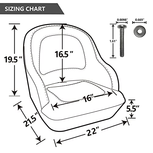 NORTHCAPTAIN Pontoon Boat Seat Captain Bucket Seat with Boat Seat Cover - color: E-White/Navy Blue