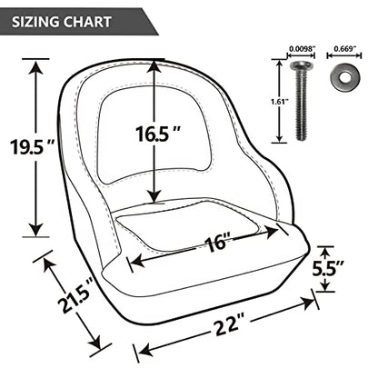 NORTHCAPTAIN Pontoon Boat Seat Captain Bucket Seat with Boat Seat Cover - color: E-White/Navy Blue
