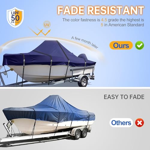 900D Center Console Boat Cover, Windproof Full Metal Buckle Straps Boat Cover for Center Console Boat Heavy Duty fits 22-24" Length, Beam Width up to 116" W, Navy - color: Navy, size: 22'-24' Length , Beam Width up to 116" W