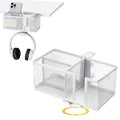 4 in 1 Metal Clip On Cup Holder Attachment for Gaming Desk or Table, Fits up to 40oz Cups, Sturdy and Easy to Clamp, Attachable Anti-Spill Cup Holder for Chair, Bedside, Bottles, Drinks - White - color: Milky White