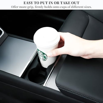 Cup Holder for Tesla Model Y Juniper 2026 2025/Model 3 Highland 2024 2025 2026 - Center Console Cup Holder Insert Removable & Washable Interior Accessories for Tesla Model Y/3 - size: Model 3/Y 2025