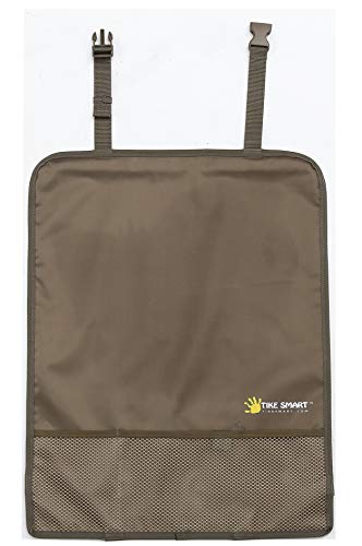 Luxury Clean-Edge Kick Mat w/Mesh Pocket - Seat Back Protector and Seat Cover with Invisible Strap and Stiff Edging - Tan/Beige (1 Mat)