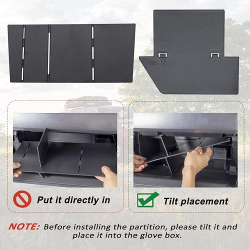 Glove Box Organizer Compatible with Toyota 4Runner 2010-2019 2020 2021 2022 2023 2024 Divider Accessories Insert Box ABS Secondary Storage