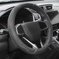 Auto Dynasty Steering Wheel Cover, Breathable Microfiber Leather Car Steering Wheel Protector with Stylish White Wavy Stitch, Anti-Slip, [14 1/2 to 15 Inches] Universal Fit Cars Trucks SUVs - color: Stitched White B